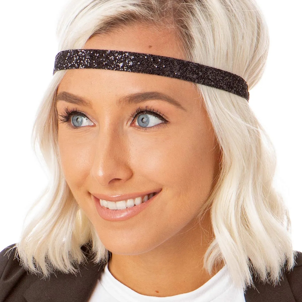 Hipsy Cute Fashion Adjustable No Slip Hairband Headbands for Women Girls & Teens (Black & Grey Flame Stitch 3pk)