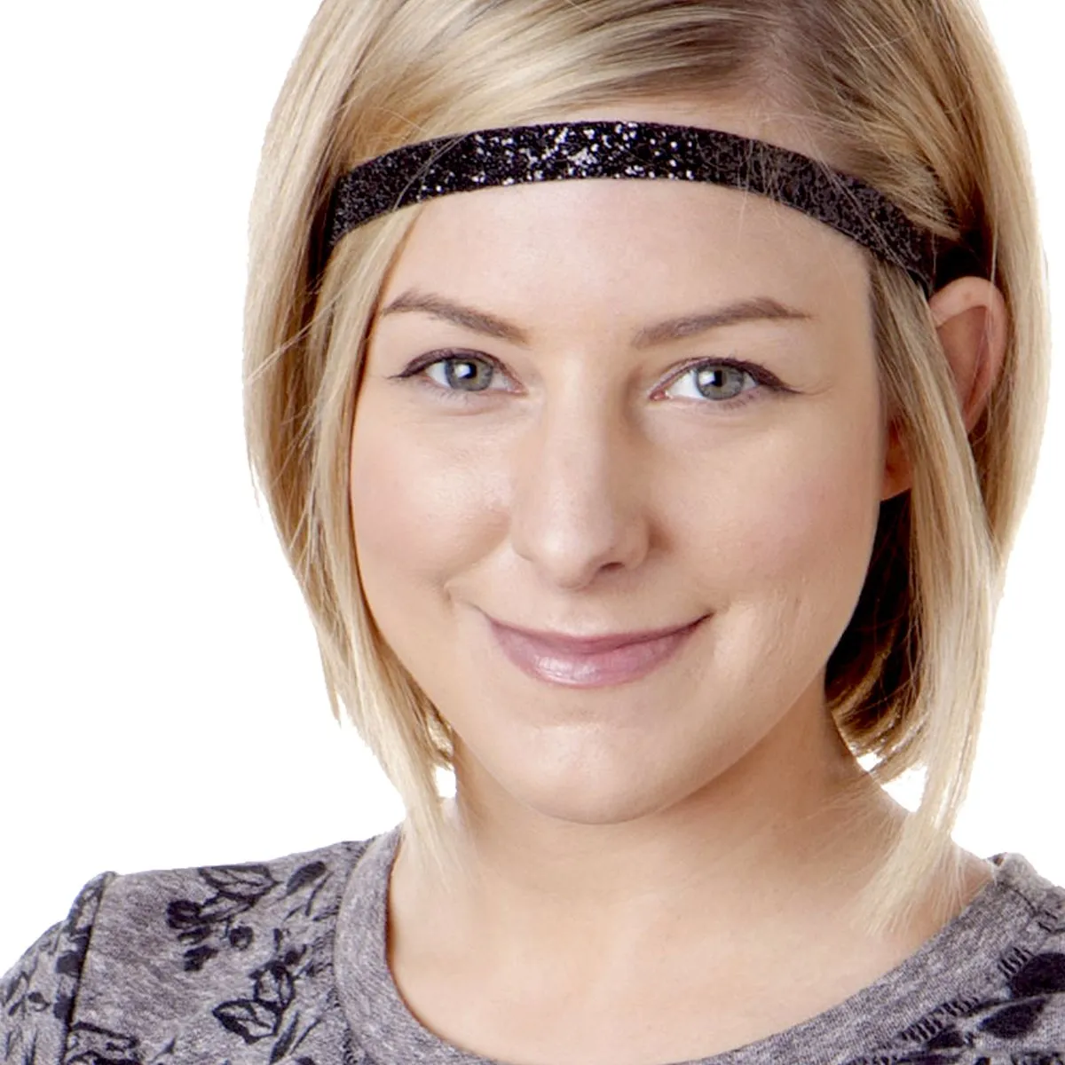 Hipsy Cute Fashion Adjustable No Slip Hairband Headbands for Women Girls & Teens (Black & Grey Flame Stitch 3pk)