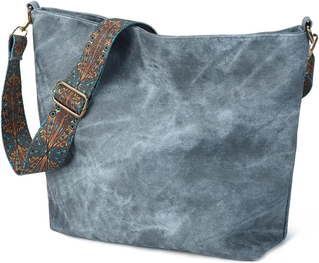 Hobo Crossbody Bags for Women Slouchy Shoulder Bags with Retro Strap Small Vegan Leather Purses for Work, Travel