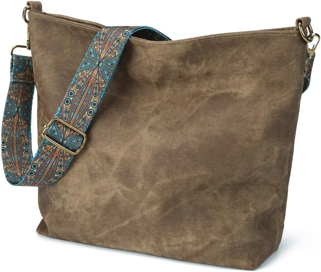 Hobo Crossbody Bags for Women Slouchy Shoulder Bags with Retro Strap Small Vegan Leather Purses for Work, Travel