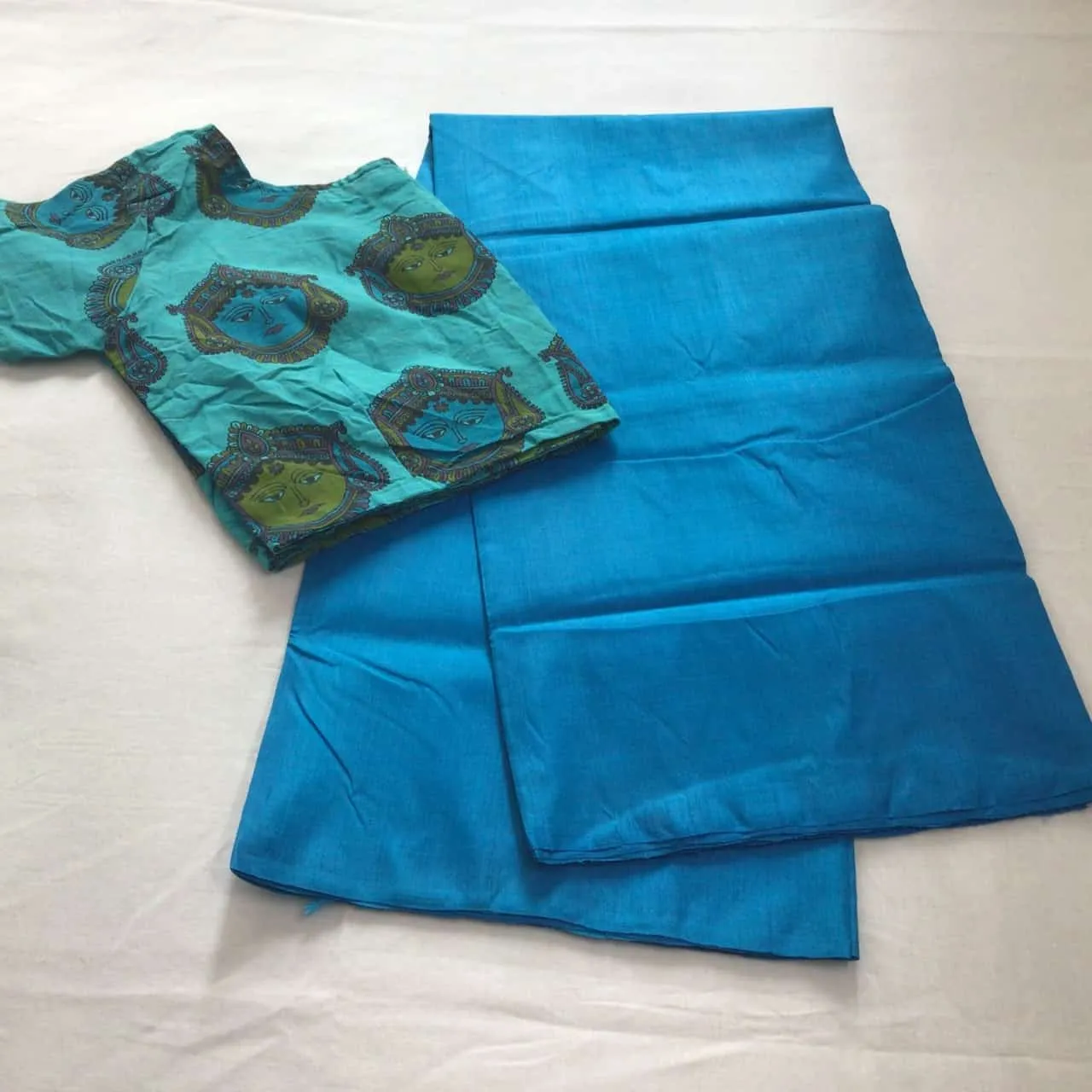 Indiva Handloom Blue Bishnupur Silk Saree