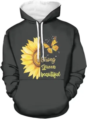 INSTANTARTS Women Girl Long Sleeve Hoodie Sweatshirts Loose Fit Comfortable Athletic Pullover Hooded Tops