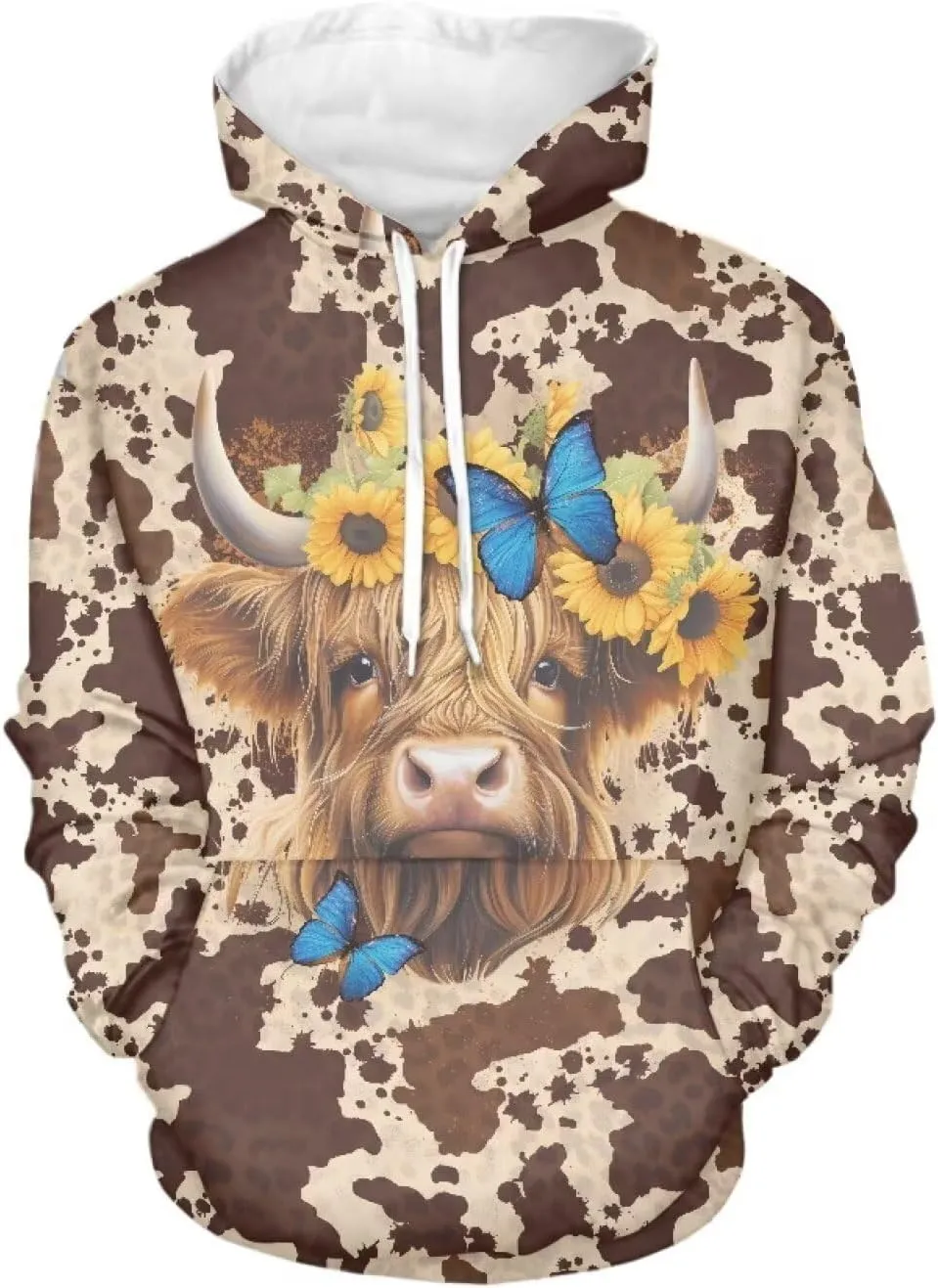 INSTANTARTS Women Girl Long Sleeve Hoodie Sweatshirts Loose Fit Comfortable Athletic Pullover Hooded Tops