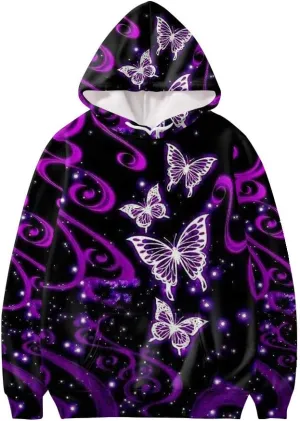 INSTANTARTS Women Girl Long Sleeve Hoodie Sweatshirts Loose Fit Comfortable Athletic Pullover Hooded Tops
