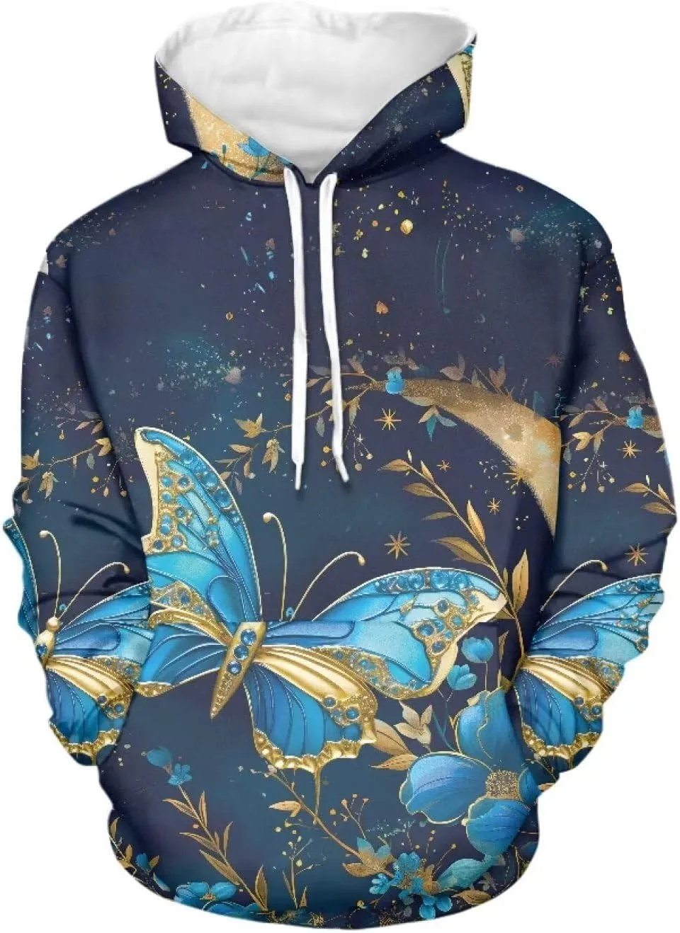 INSTANTARTS Women Girl Long Sleeve Hoodie Sweatshirts Loose Fit Comfortable Athletic Pullover Hooded Tops