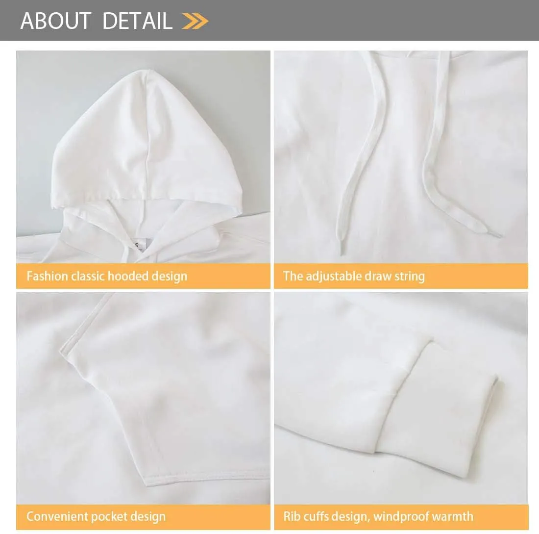 INSTANTARTS Women Girl Long Sleeve Hoodie Sweatshirts Loose Fit Comfortable Athletic Pullover Hooded Tops