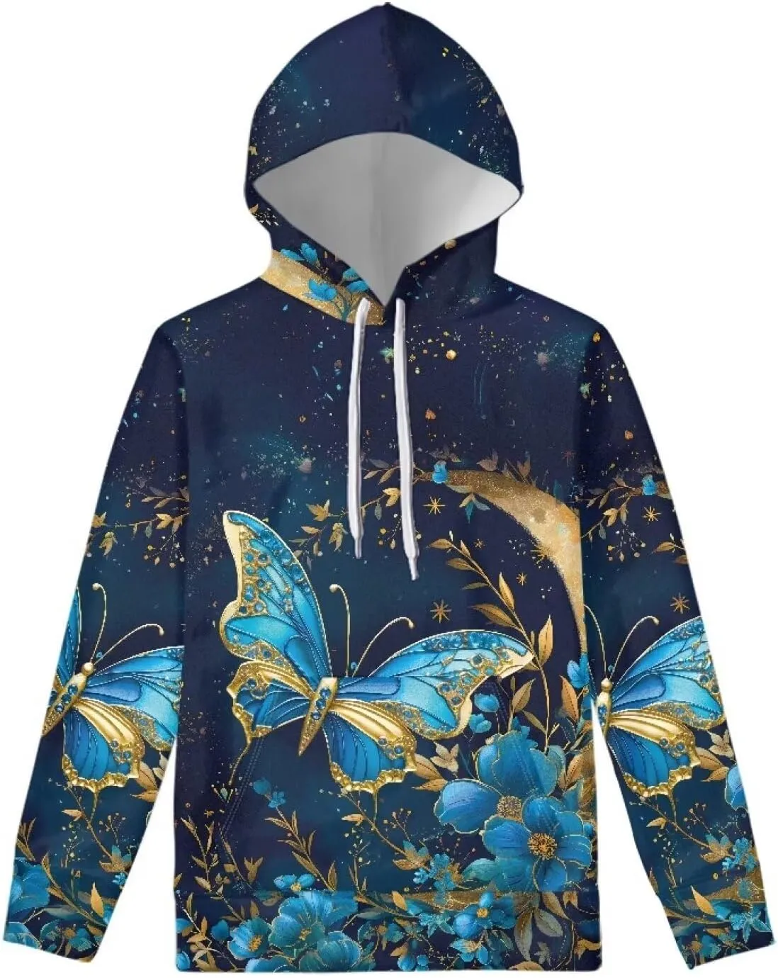 INSTANTARTS Women Girl Long Sleeve Hoodie Sweatshirts Loose Fit Comfortable Athletic Pullover Hooded Tops
