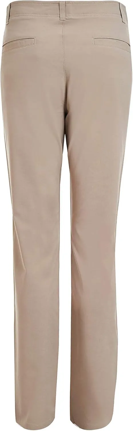 IZOD Men's Young Uniform Twill Khaki Pants, Flat Front & Comfortable Waistband, Stretch Fabric