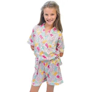 Jane Marie Kids Peep This Silky Satin Pajamas Short Set