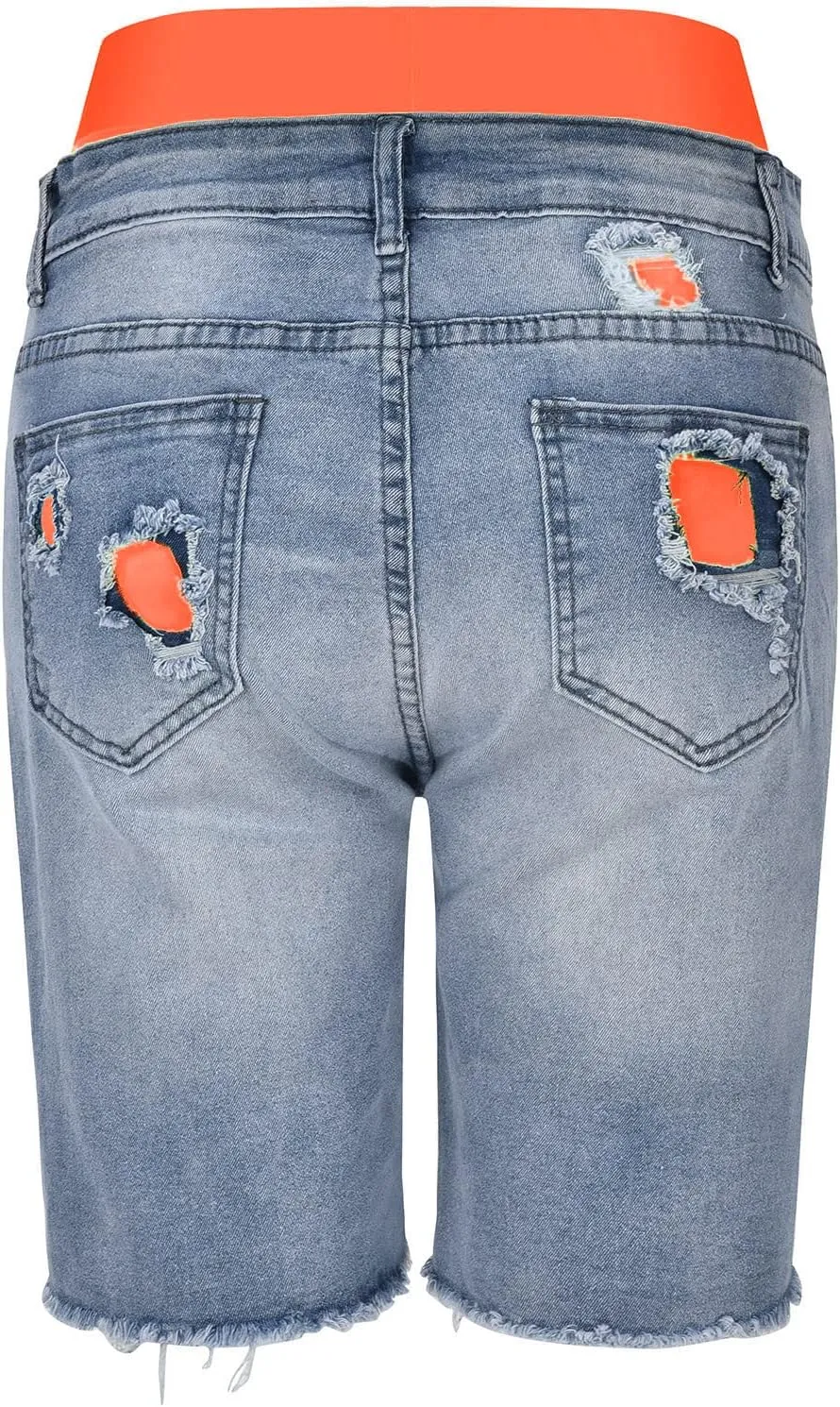 Jeans for Women Trendy Women Fashion Street Contrasting Stitching Two Piece Jeans Shorts Womens Pants with Pockets