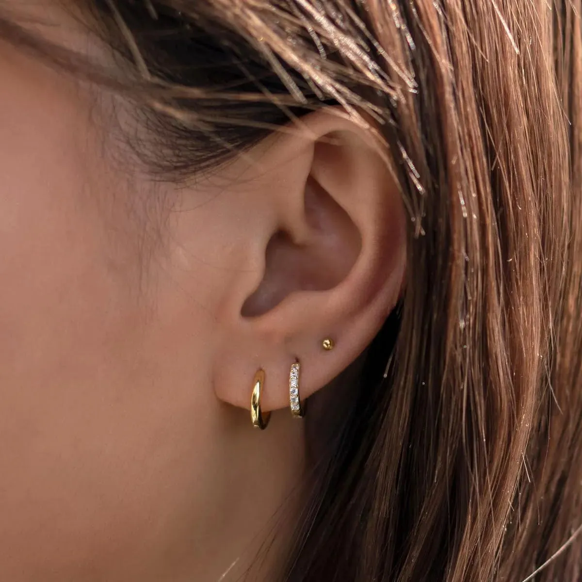 JINEAR 4 Pairs Gold Hoop Earrings Set for Women, 14K Plated Chunky Gold Hoop Earrings Dainty Simple Gold Earrings Hypoallergenic Non Tarnish Small Hoop Earrings Cartilage Earrings Jewelry Gift