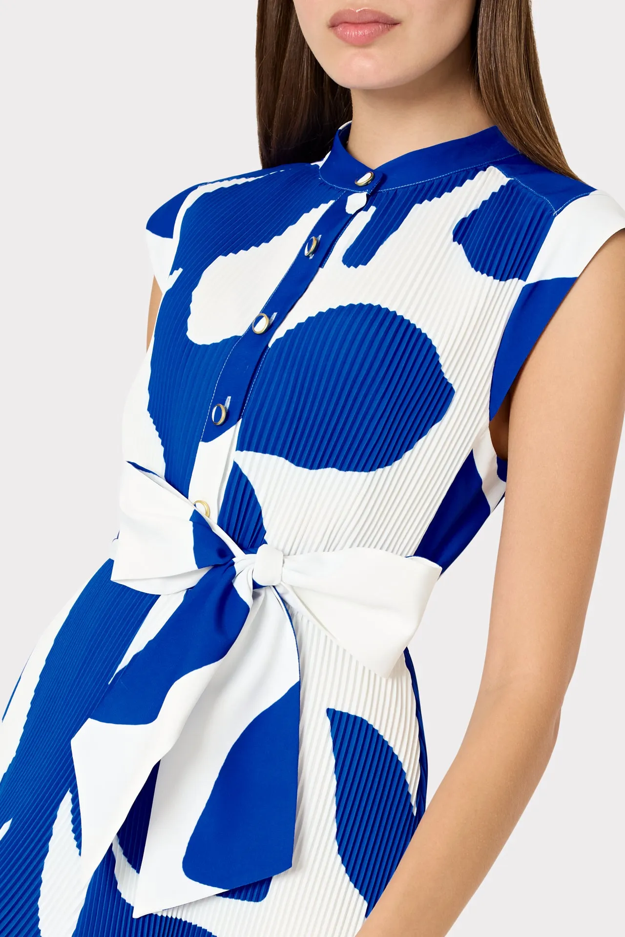 Joan Grand Foliage Pleated Dress