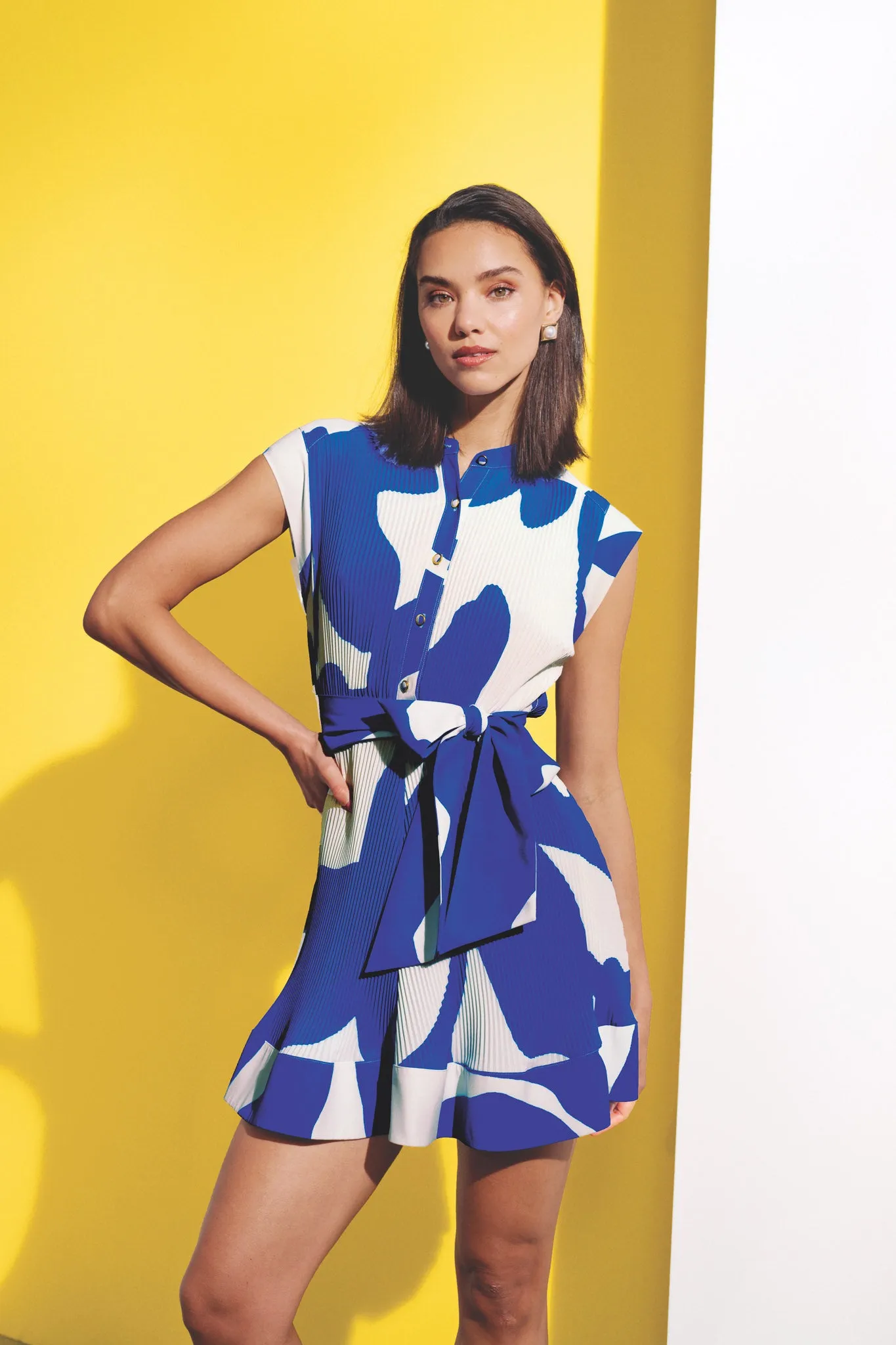 Joan Grand Foliage Pleated Dress