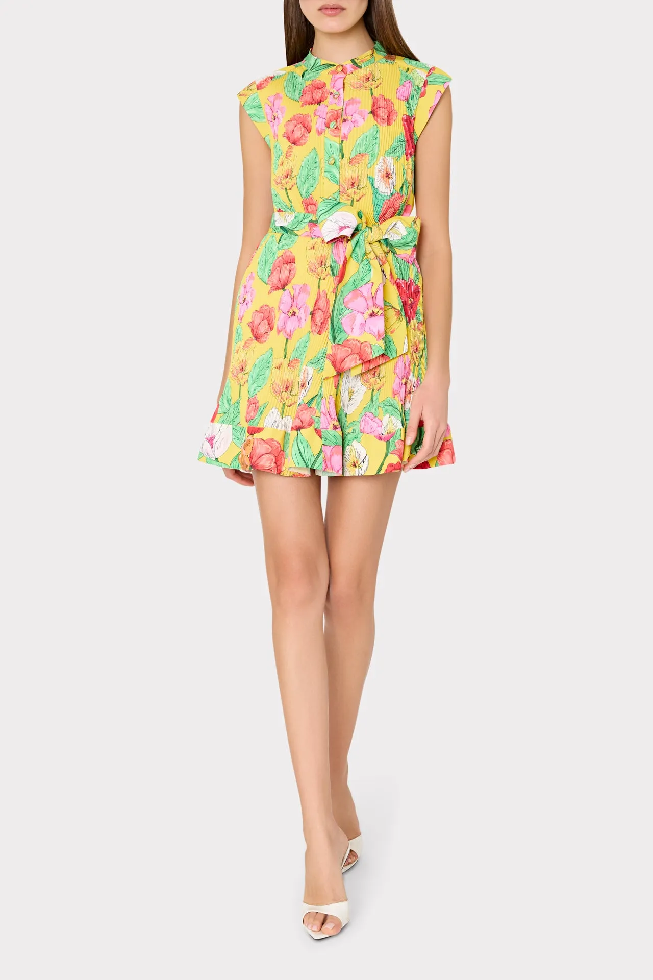Joan Tulip Rosette Pleated Dress