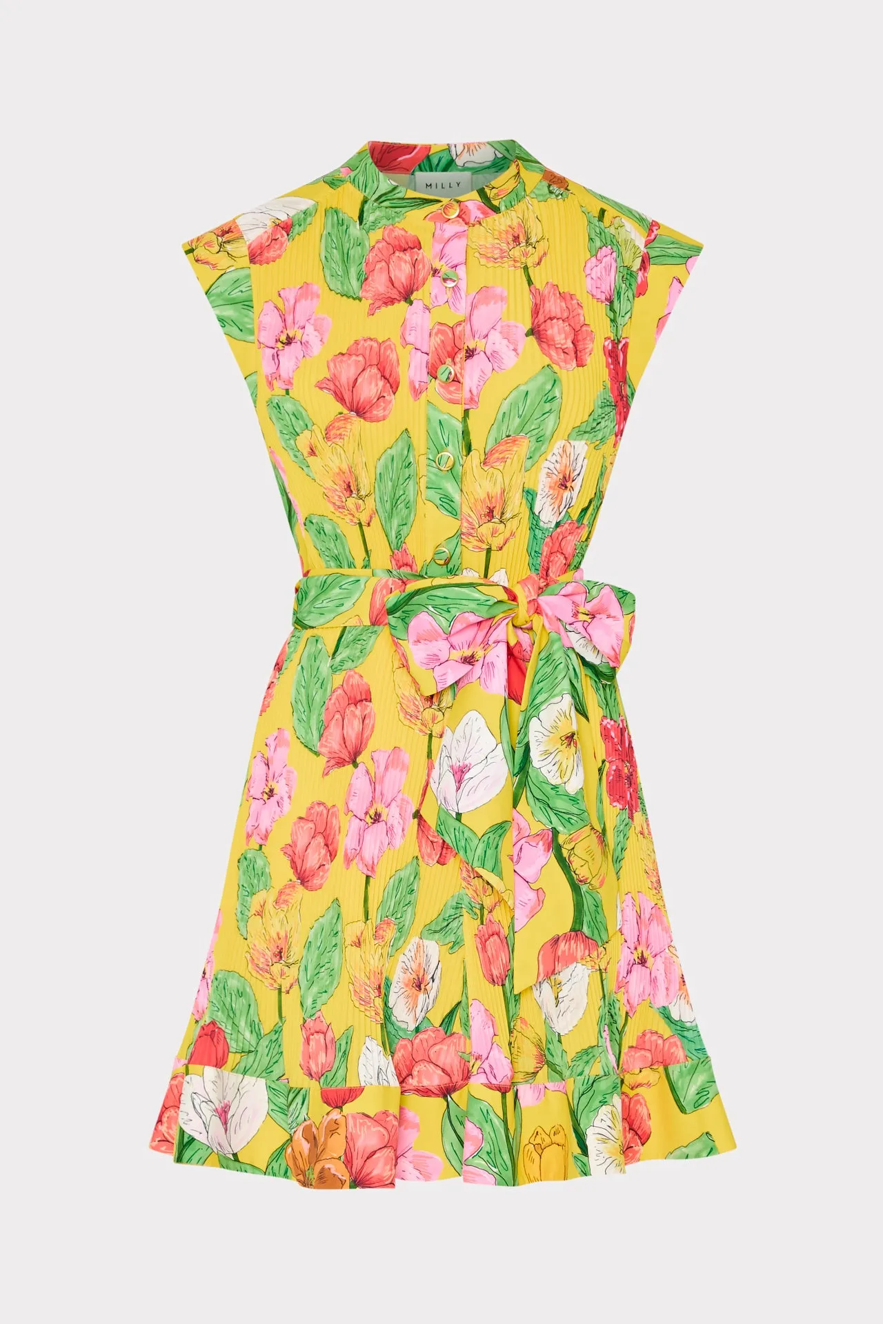 Joan Tulip Rosette Pleated Dress