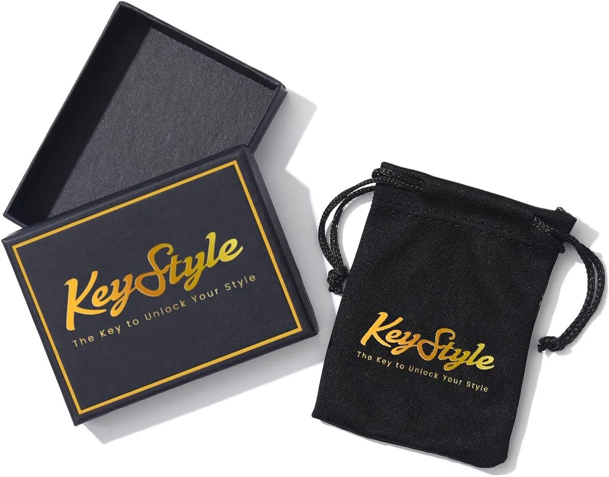 KeyStyle Initial Necklaces For Men, Bling Letters Chain Necklace Hip Hop Simulated Diamond Name Pendant with Tennis Chain Spiga Chains