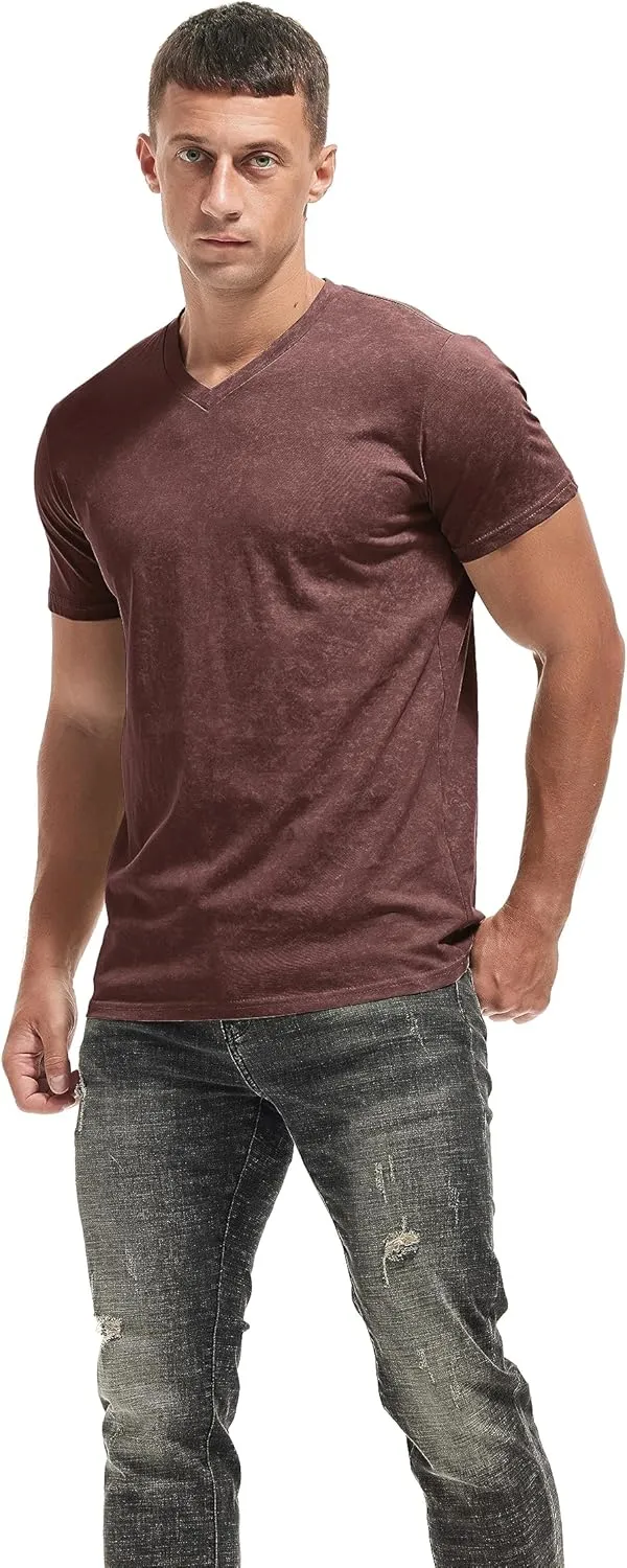 KLIEGOU Mens Crew Neck T Shirt - Short Sleeve Soft Fitted Tees S - XXXL Casual Stylish Tshirts