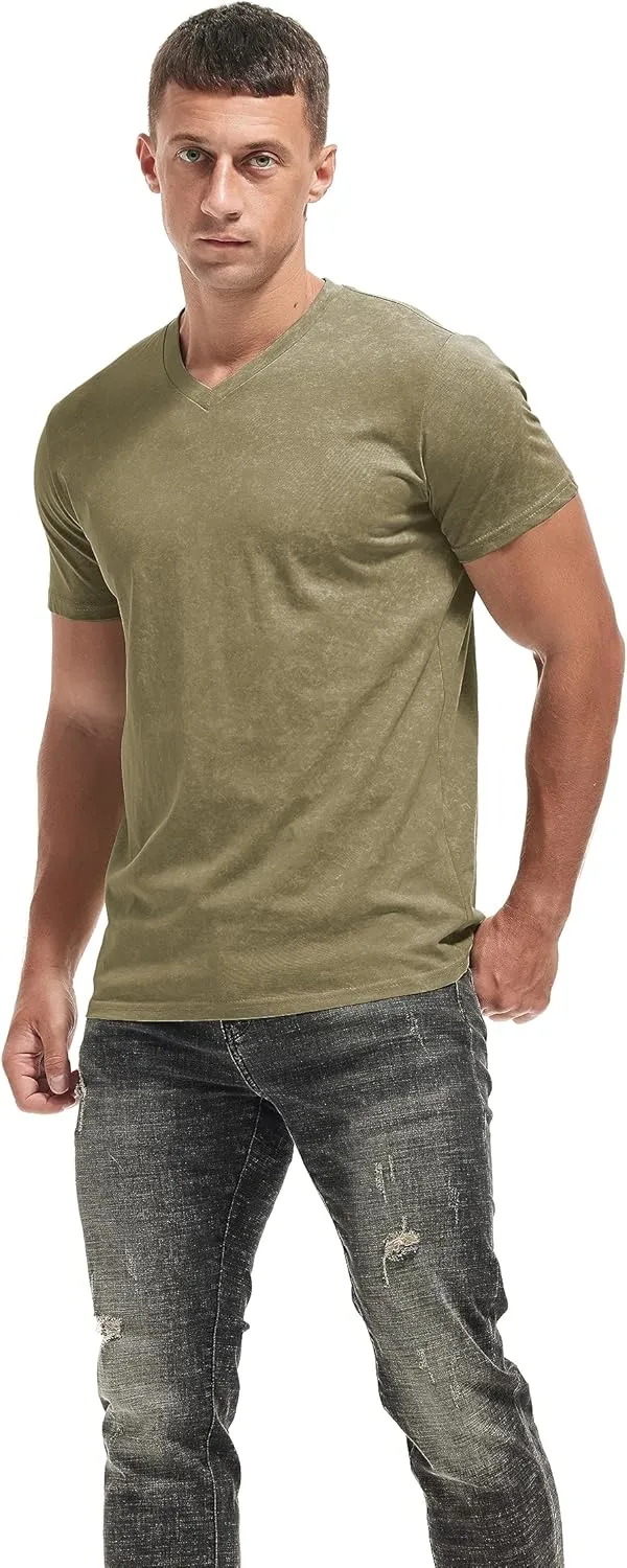KLIEGOU Mens Crew Neck T Shirt - Short Sleeve Soft Fitted Tees S - XXXL Casual Stylish Tshirts