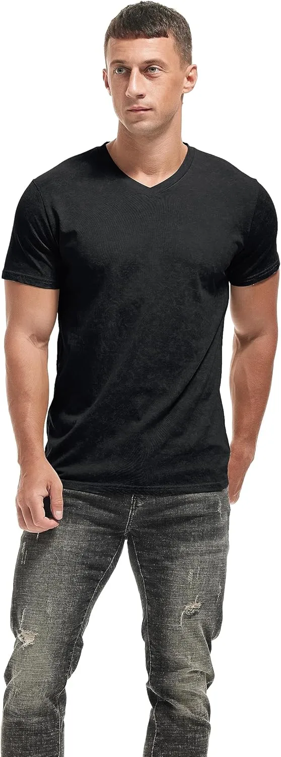 KLIEGOU Mens Crew Neck T Shirt - Short Sleeve Soft Fitted Tees S - XXXL Casual Stylish Tshirts