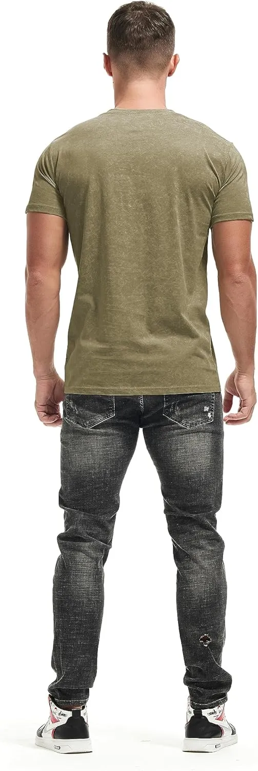 KLIEGOU Mens Crew Neck T Shirt - Short Sleeve Soft Fitted Tees S - XXXL Casual Stylish Tshirts