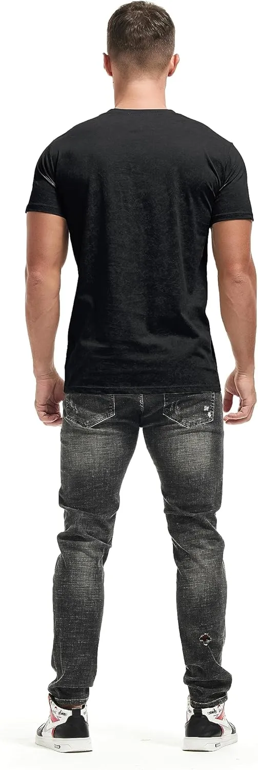 KLIEGOU Mens Crew Neck T Shirt - Short Sleeve Soft Fitted Tees S - XXXL Casual Stylish Tshirts