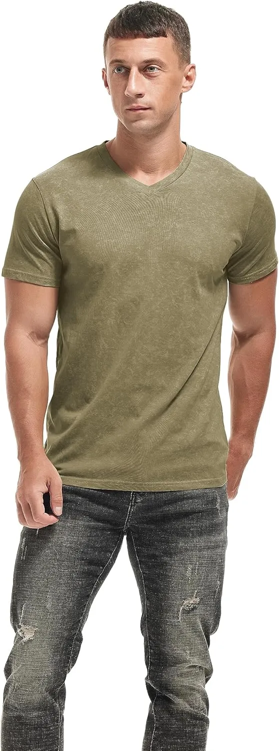 KLIEGOU Mens Crew Neck T Shirt - Short Sleeve Soft Fitted Tees S - XXXL Casual Stylish Tshirts