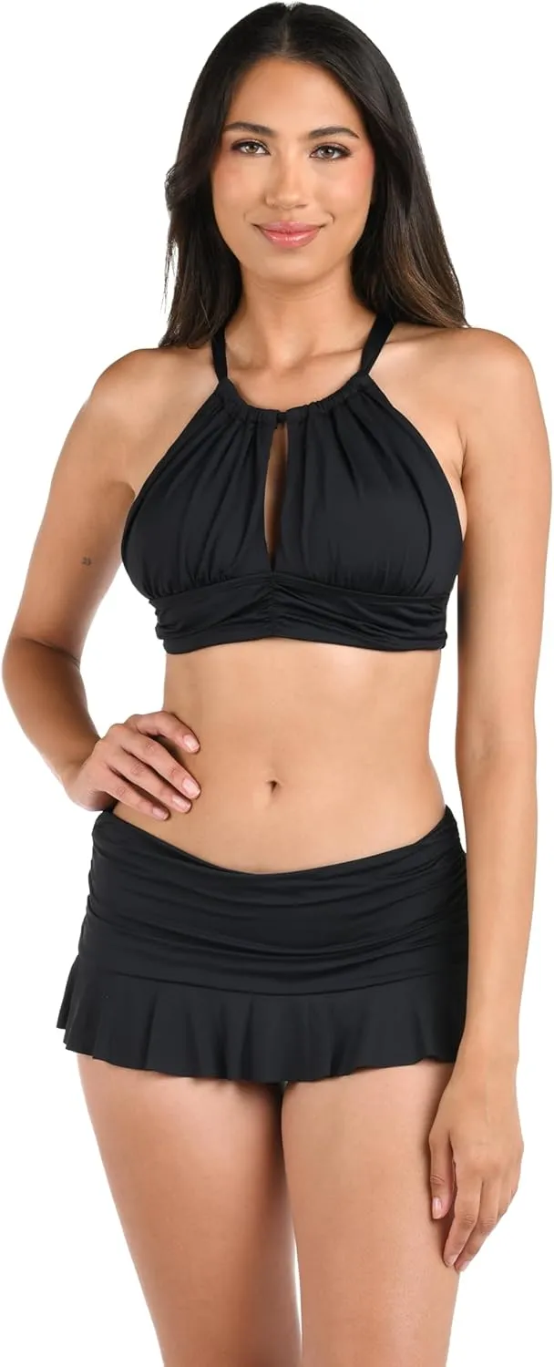 La Blanca Womens Island Goddess Halter Tankini Swimsuit Top & Bottom