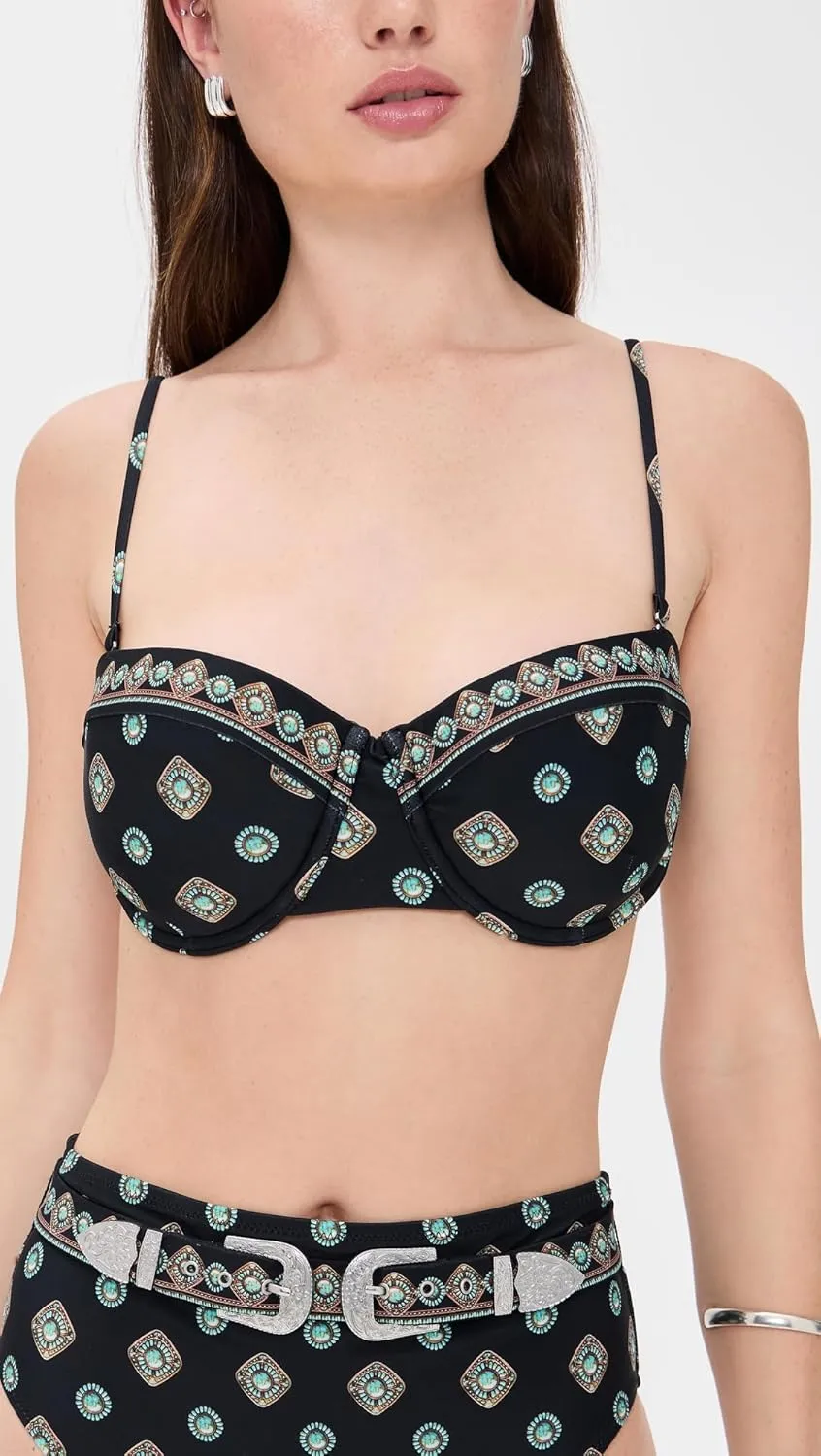 L'AGENCE Women's Alexandra Southwestern Structured Bra Bikini Top
