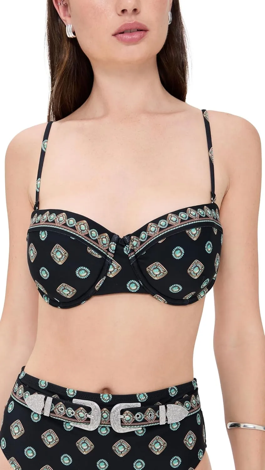 L'AGENCE Women's Alexandra Southwestern Structured Bra Bikini Top