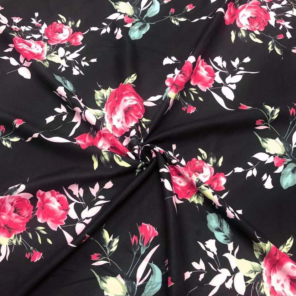 Large Roses Cotton-Touch Polyester Fabric