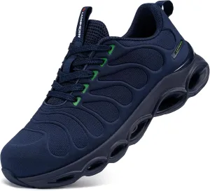 LARNMERN Steel Toe Shoes for Men Safety Shoes Work Sneakers Comfortable Safety Toe Sneakers Work Lightweight Colorful Zapatos de Seguridad (7,Navy)