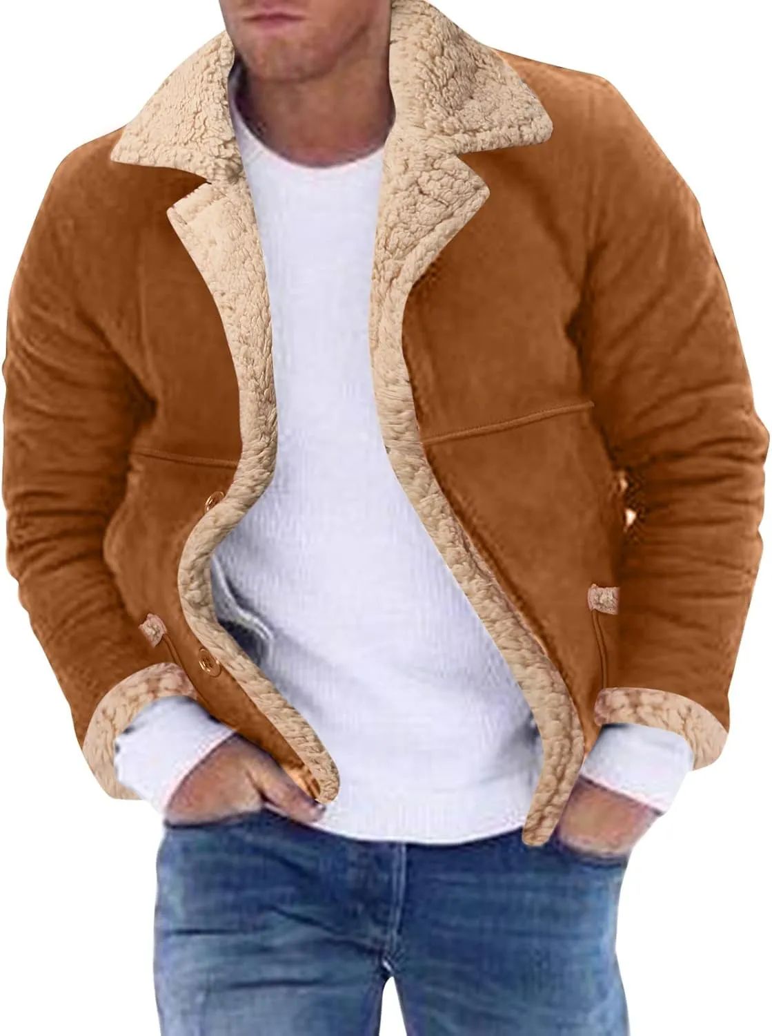 LCMTWX Mens Coats Cottonpadded Jacket Stand Collar Knitted Splice Sweater Coat Casual Cardigan Stylish Outwear Jackets