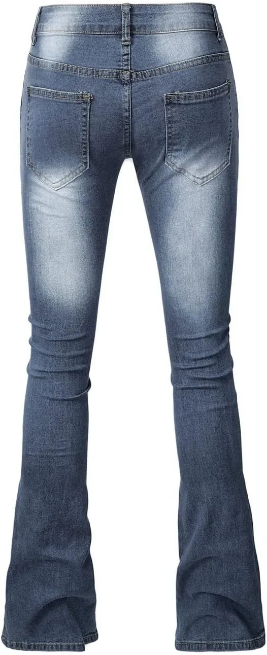 LCMTWX Trendy Jeans for Women 2024 Bib Washed Overalls Rompers Ripped Women's Denim Women's Jeans Flare Stretch