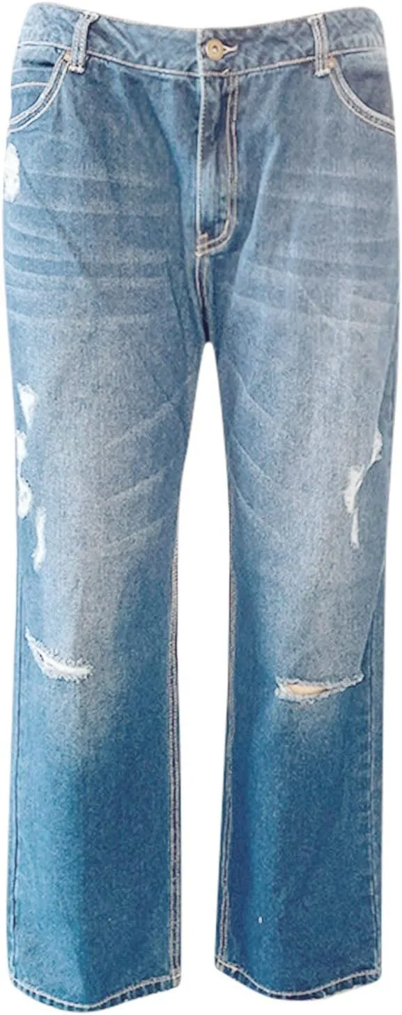 LCMTWX Trendy Jeans for Women 2024 Bib Washed Overalls Rompers Ripped Women's Denim Women's Jeans Flare Stretch
