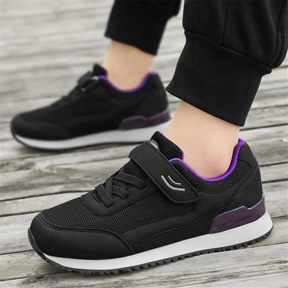 LEADER SHOW Women's Comfort Walking Shoes Casual Safety Non-Slip Elderly Hook-and-Loop Sneakers