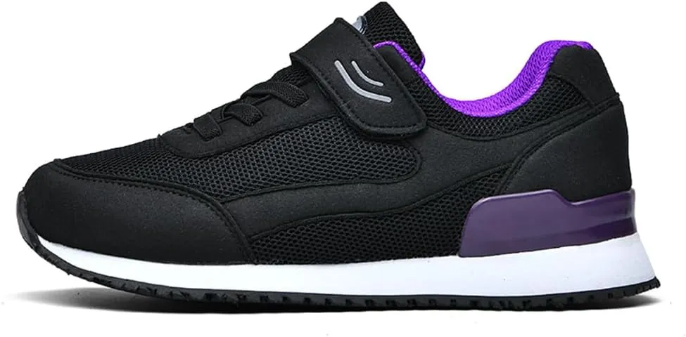 LEADER SHOW Women's Comfort Walking Shoes Casual Safety Non-Slip Elderly Hook-and-Loop Sneakers