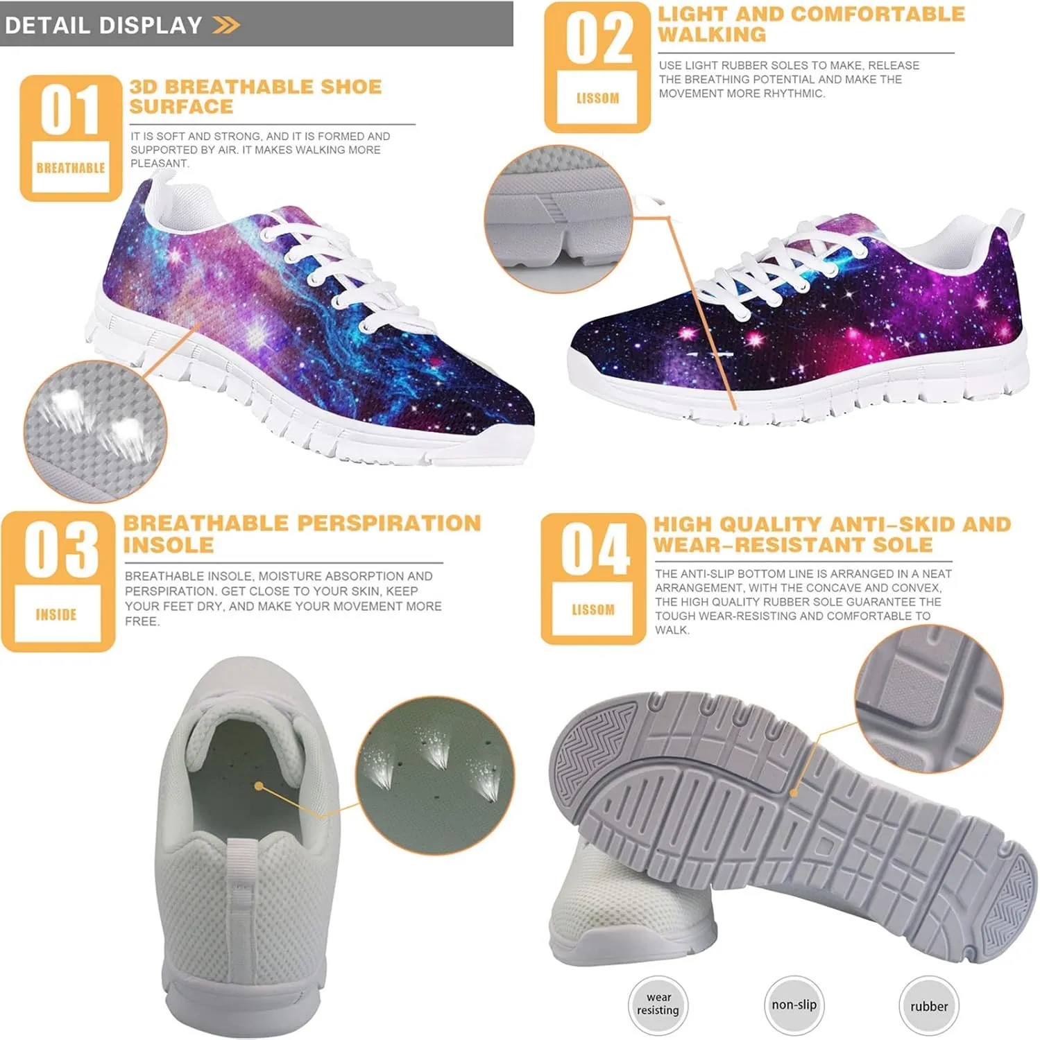 LedBack Women's Tennis Shoes Running Walking Sneakers Work Casual Lightweight Non-Slip Gym Trainers