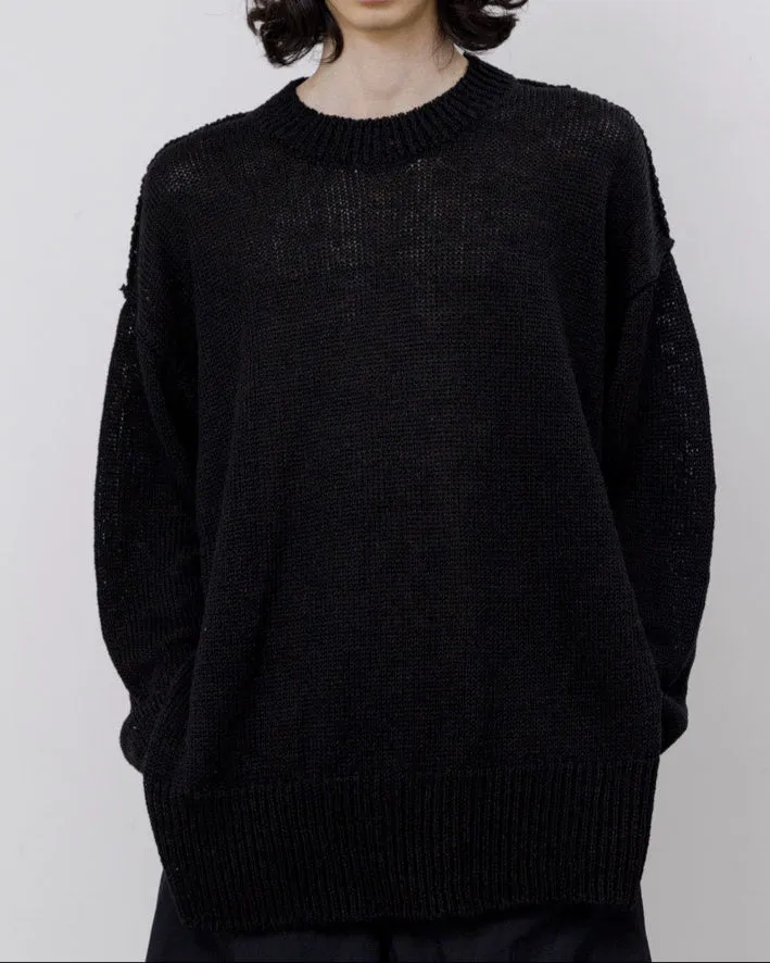 Linen low gauge knit sweater