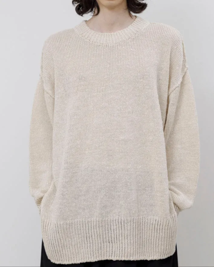 Linen low gauge knit sweater