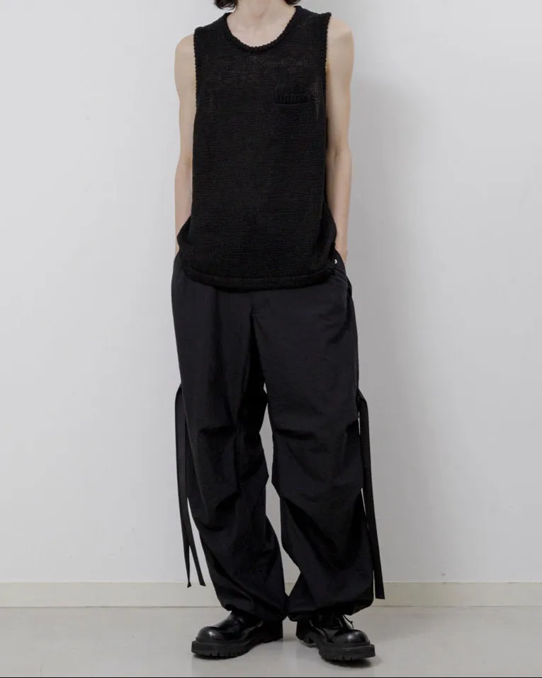 Linen low gauge knit tank top