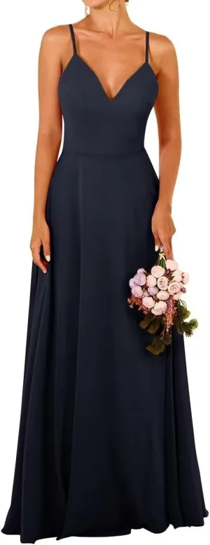 Long Bridesmaid Dresses for Wedding Chiffon Wedding Guest Dresses for Women A Line Formal Evening Party Gowns