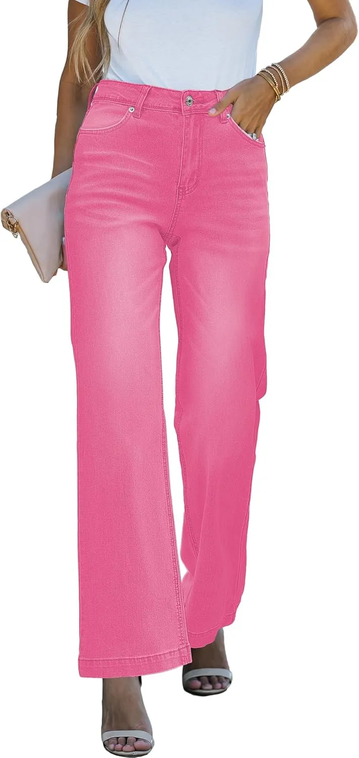 luvamia Wide Leg Jeans for Women Distressed Baggy High Waisted 90s Jeans Stretchy Denim Pants Trendy
