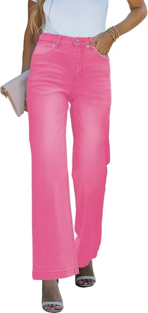 luvamia Wide Leg Jeans for Women Distressed Baggy High Waisted 90s Jeans Stretchy Denim Pants Trendy