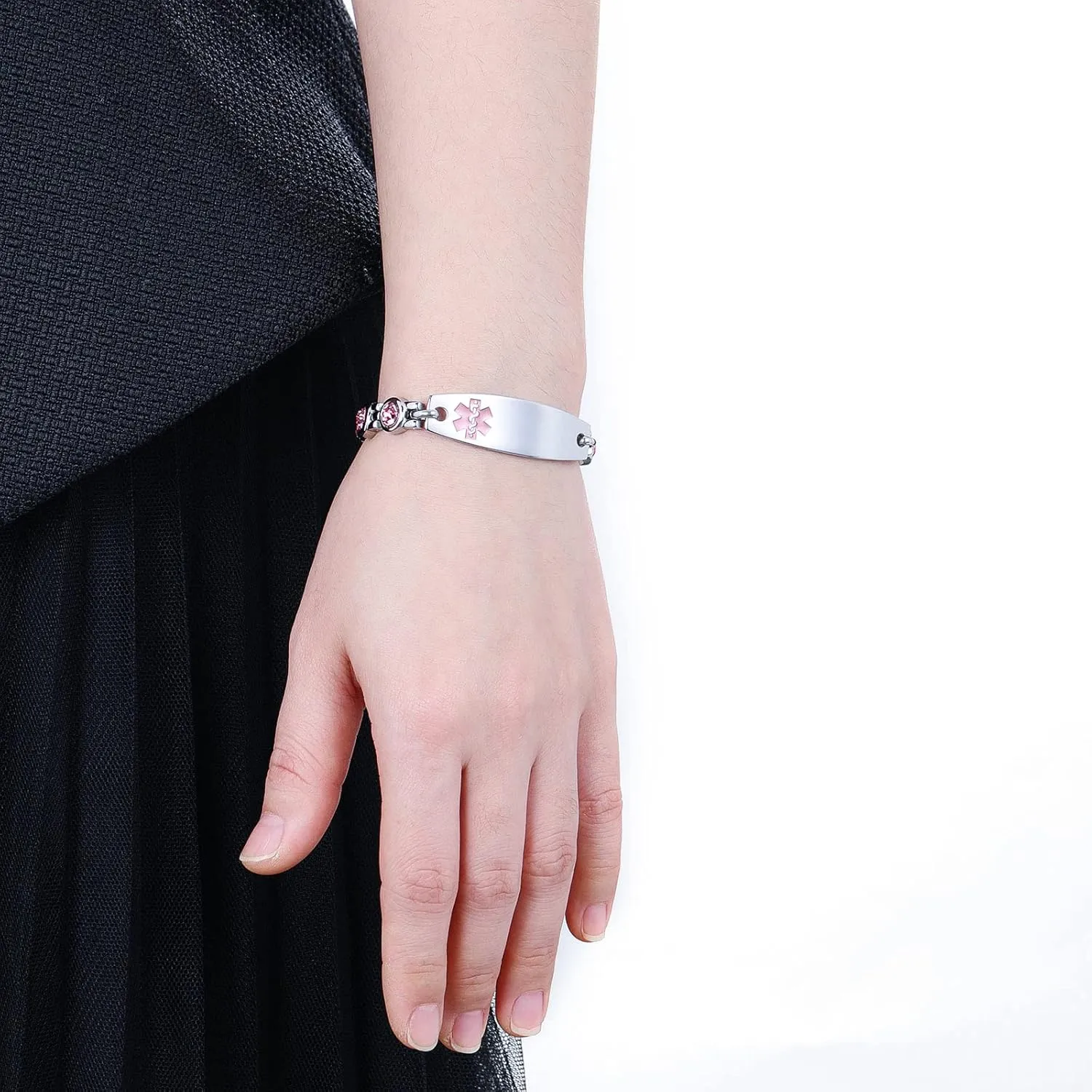 Medical Alert Bracelets, Personalized Customizable ID Bracelets for Women & Men, Includes Emergency Medical Card