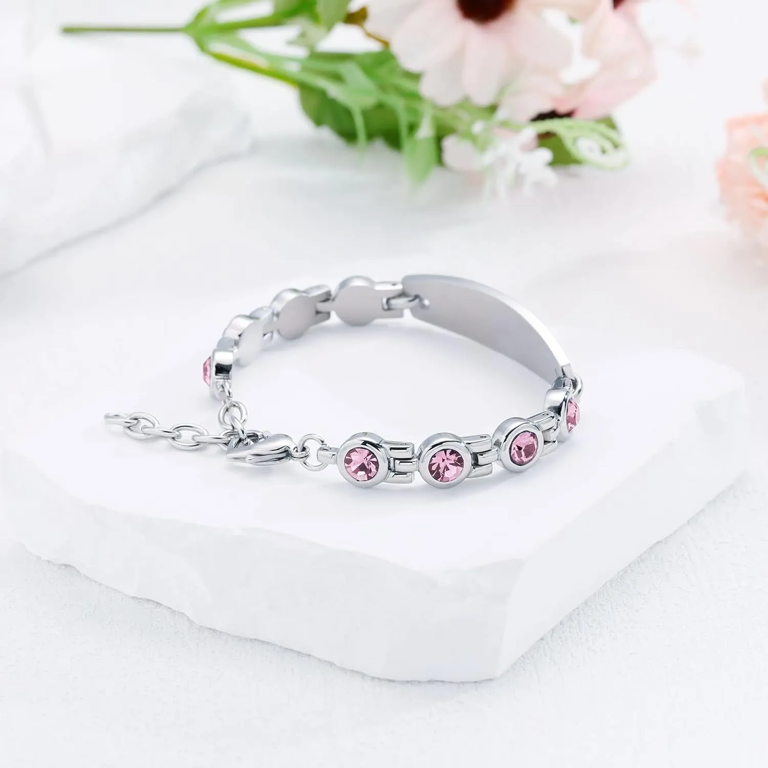 Medical Alert Bracelets, Personalized Customizable ID Bracelets for Women & Men, Includes Emergency Medical Card