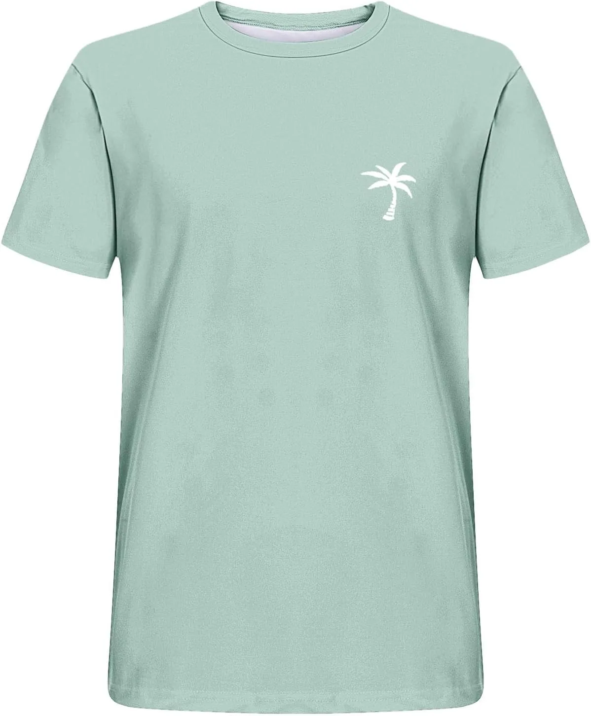 Men Comfy Tees Palm Tree Graphic Tunic Tops Simple Basic Oversized Fit Soft Short Sleeve Blouse TShirts for Daily