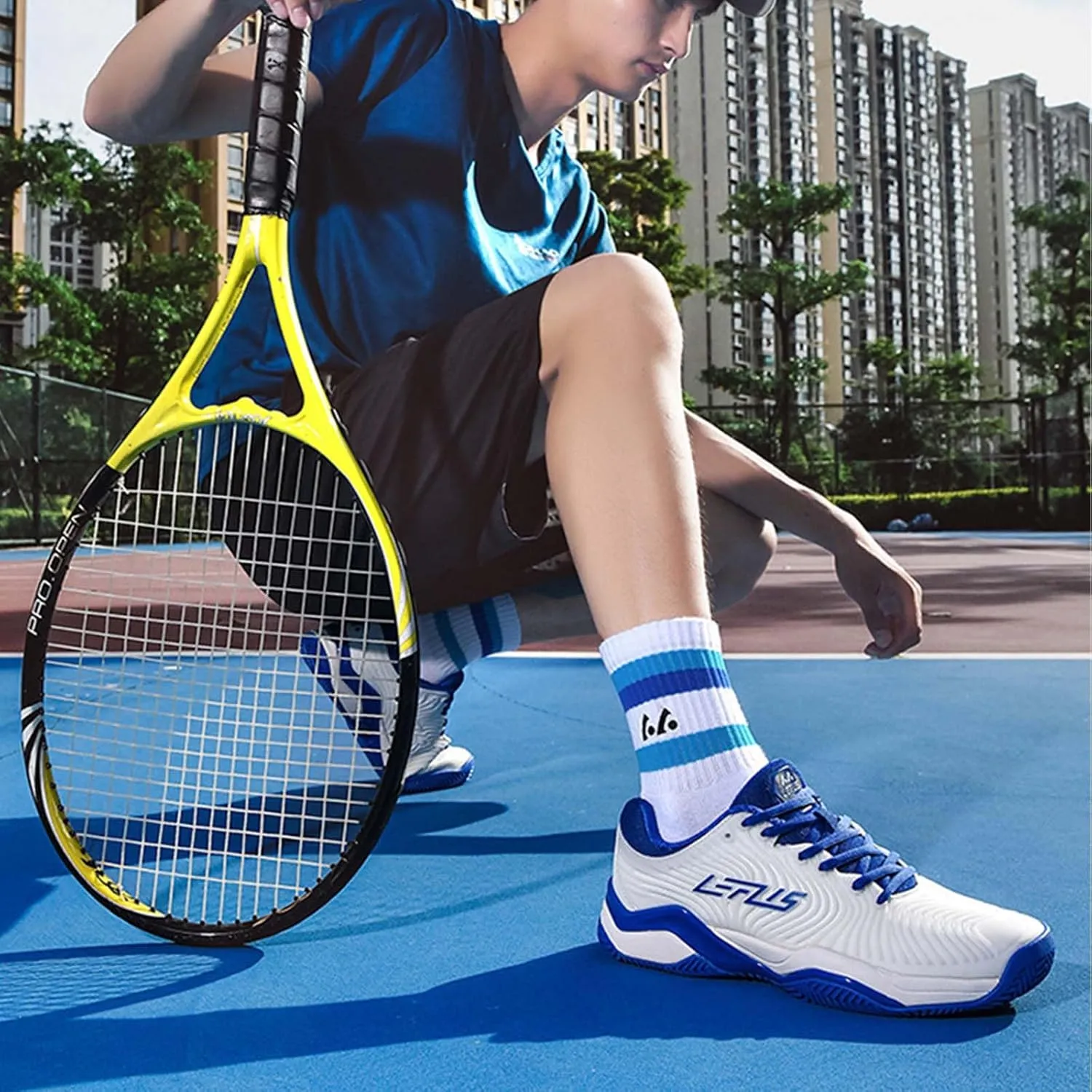Men's Badminton Tennis Shoes Indoor Outdoor Pickleball Shoes Racquetball Squash with Arch Support Court Training