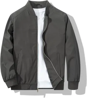 Men's Bomber Jacket Fashion Stylish Lightweight Windbreaker Spring Fall Casual Jackets for Men