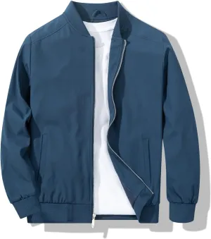 Men's Bomber Jacket Fashion Stylish Lightweight Windbreaker Spring Fall Casual Jackets for Men