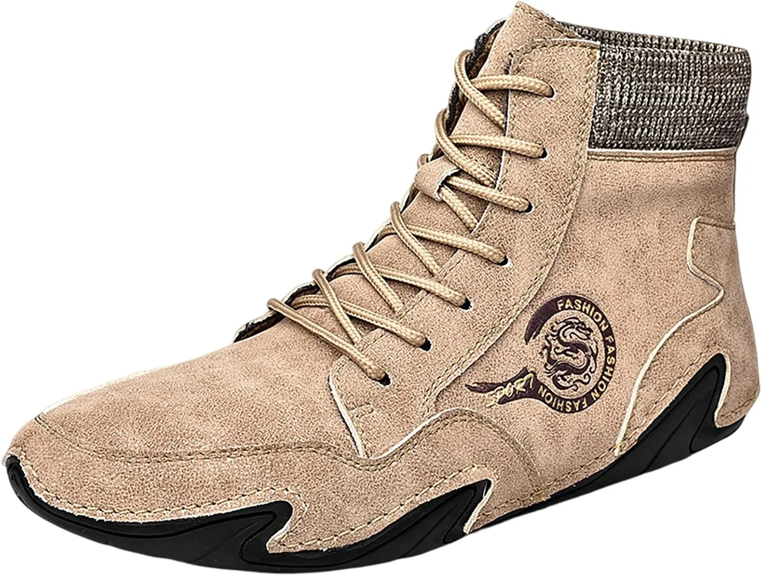 Men's Comfortable Walking Shoes Soft Flat Soled High Top Sneaker Lightweight Workout Shoes Business Casual Shoe